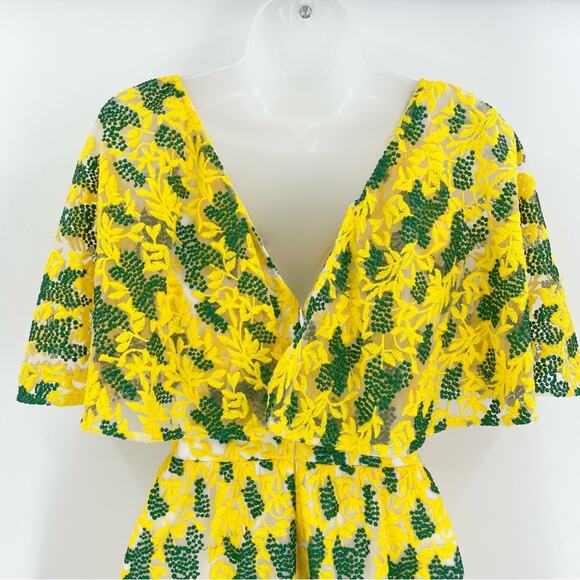 Dress the Population Yellow and Green Midi Dress - Picture 9 of 12